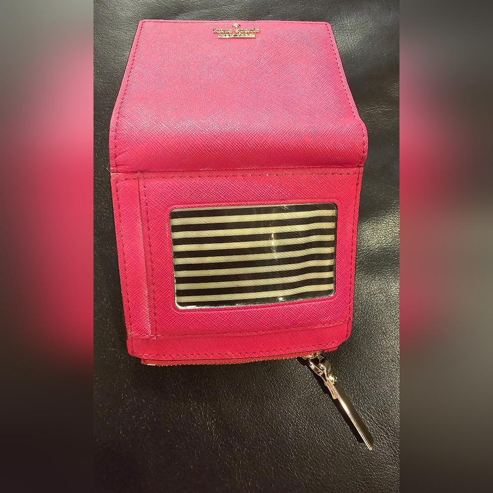 Kate Spade Cameron Street Adalyn Small Wallet Hot Pink Saffiano Leather EUC - Picture 6 of 13